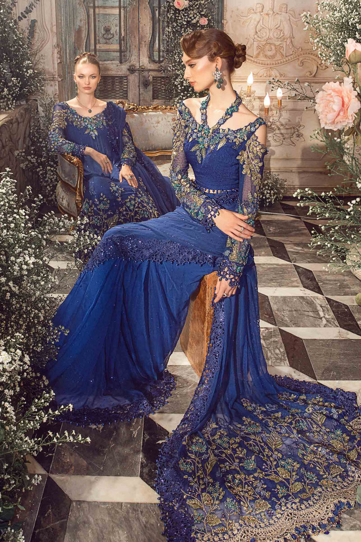 Maria B | Unstitched Mbroidered | Cobalt Blue BD-2704