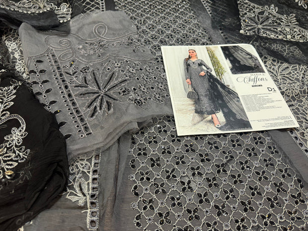 Maria b black & grey chiffon collection